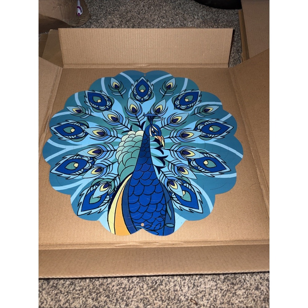 Peacock Metal Wind Spinner Yard Art